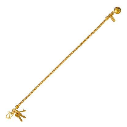 Picture of Keys Curb Chain Bracelet Gold Plated with Bell Charm
