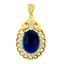 Picture of Vintage Royal Blue CZ Pendant Gold Plated