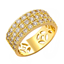 Picture of 3 Row Half Eternity Ring Gold Plated