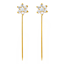 Picture of Flower Hijab Scarf Pins Gold Plated with CZ