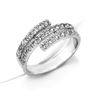 Picture of Triple Row Spiral CZ Bypass Ring Rhodium Plated