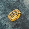 Picture of Vintage Open Layer CZ Wide Ring Band Gold Plated