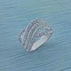 Picture of Triple Wavy Statement Ring Rhodium Plated