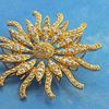 Picture of Round Flaming Sun Brooch Gold Plated