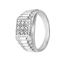 Picture of Pave CZ Square Ridge Signet Ring Sterling Silver