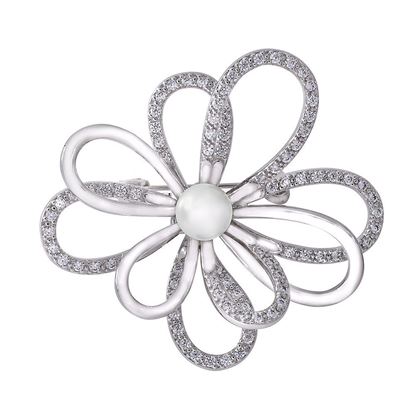 Picture of Rhodium Plated Brooch Jewellery (Kerongsang Whirly (Rhodium)) (BH5105)