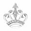 Picture of Princess Crown Mini Brooch Rhodium Plated with CZ